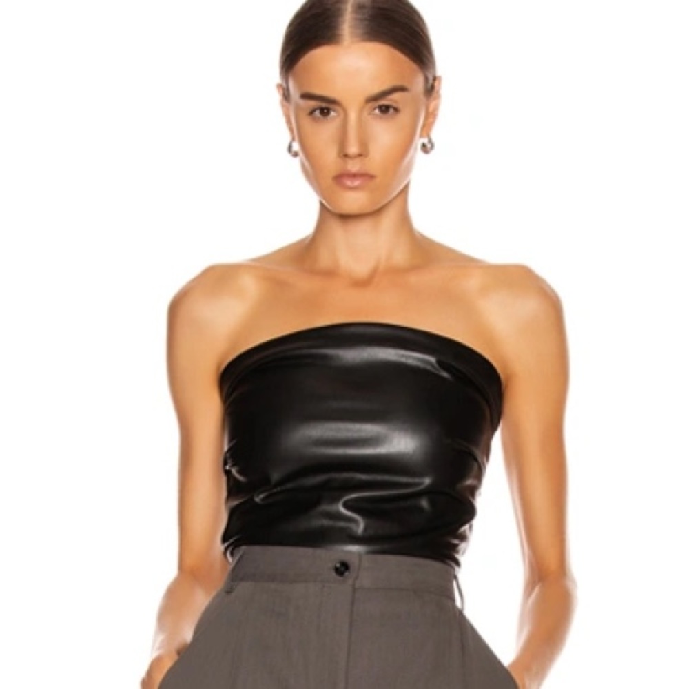 Nanushka Dalhia vegan leather tube top. Lace up back. Small. Never worn. No tags